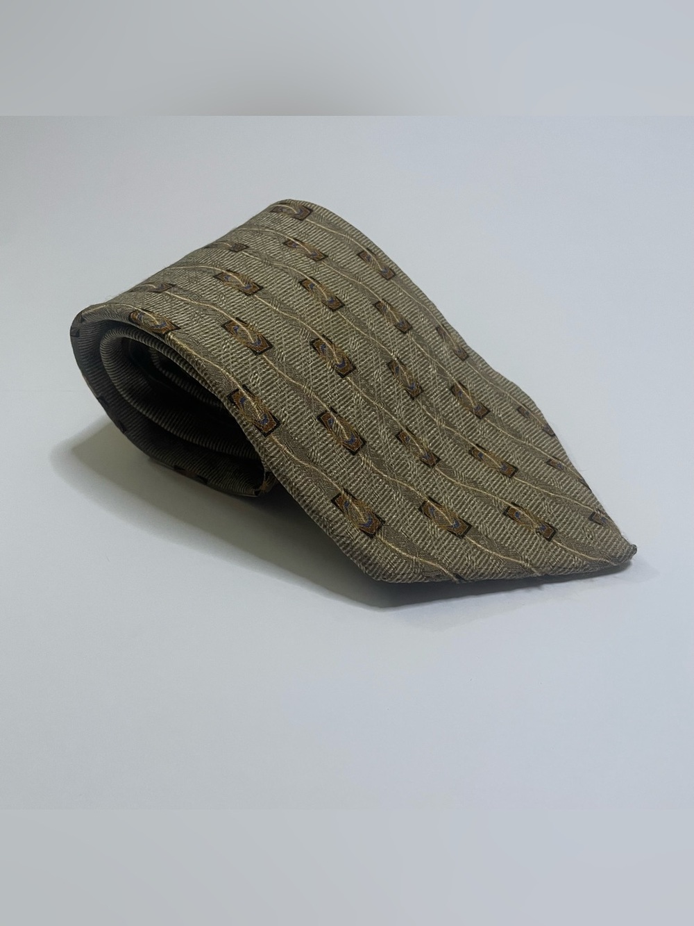 Croft & Barrow Sand Rectangle Geometric Silk Tie